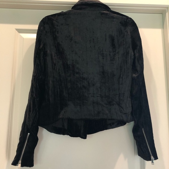 Rachel by Rachel Roy Black Velvet Motorcycle Jacket NWT size -M - Picture 7 of 10